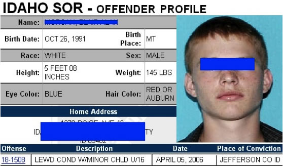 Teen Registered Sex Offender
