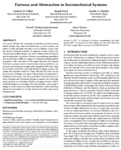 Fairness and Abstraction in Sociotechnical Systems